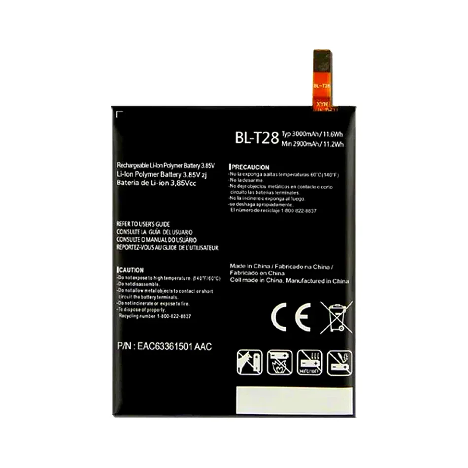 

BL-T28 For LG Q8 H970 EAC63361501 Bulk High Performance Mobile Phone Battery 3000mAh