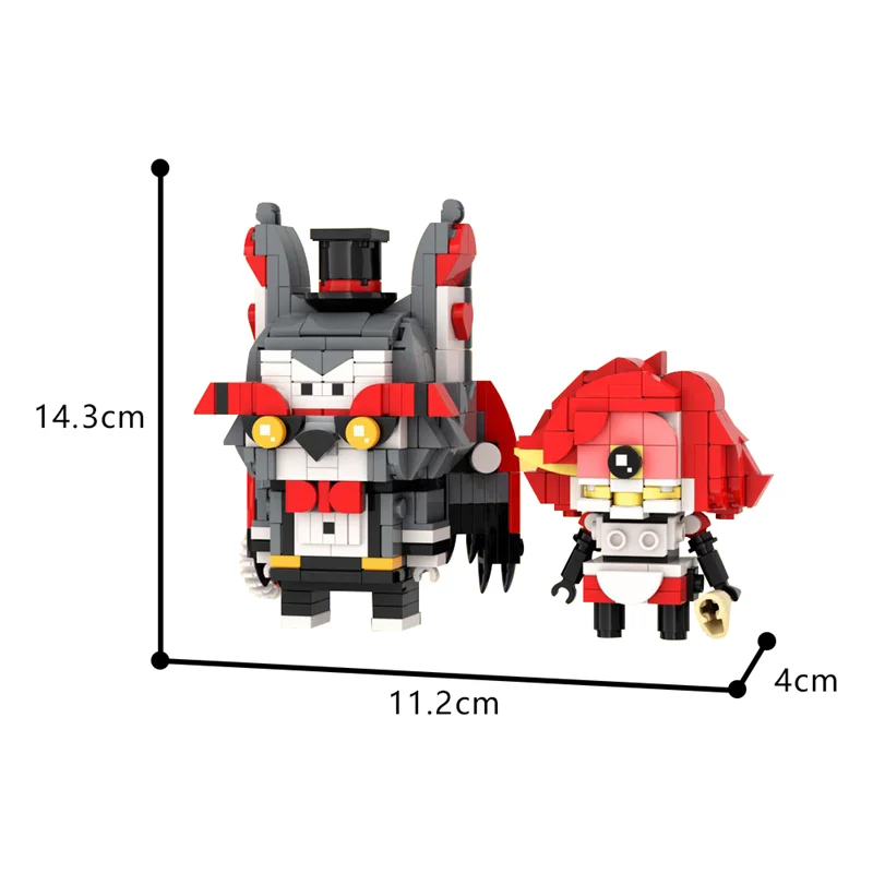 MOC-185209 Brickheadz Husk & Niffty Hazbin Hotel Model Bricks Anime Figure Building Blocks Decoration Assembly Toy Children Gift