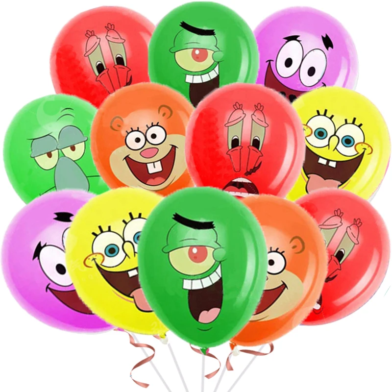 New Sponge Bob Balloon 12pcs Latex Balloons Party Favors Happy Birthday Decoration Baby Shower Supplies Gifts