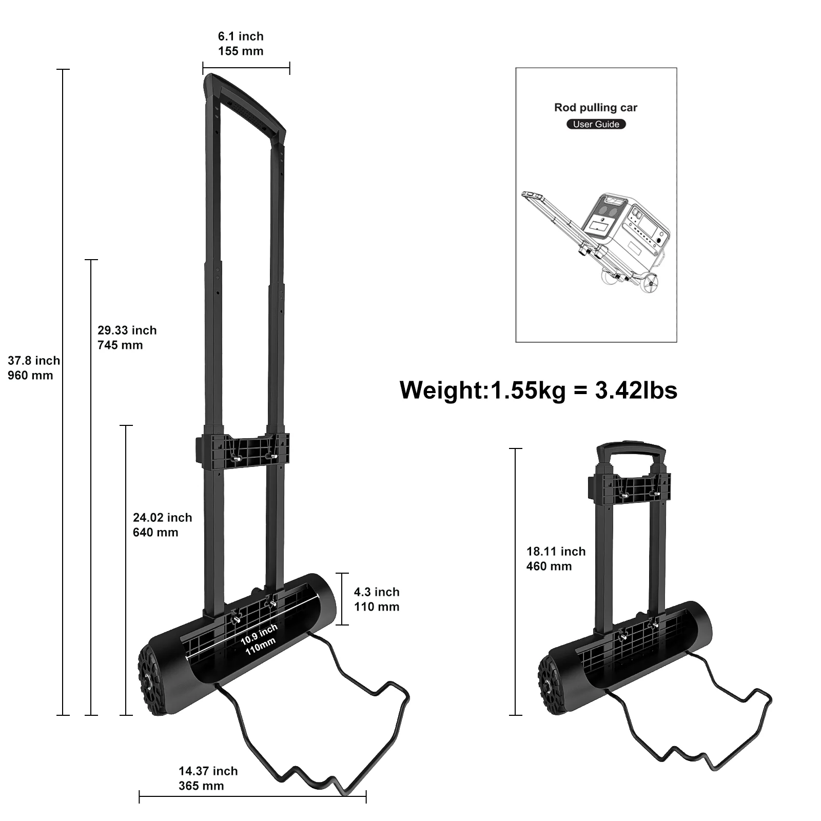 Greenery Energy Station G2500 Portable Power Accumulator Powerful Solar Charger Emergency Kit Adjustable Trolley Outdoor Camping