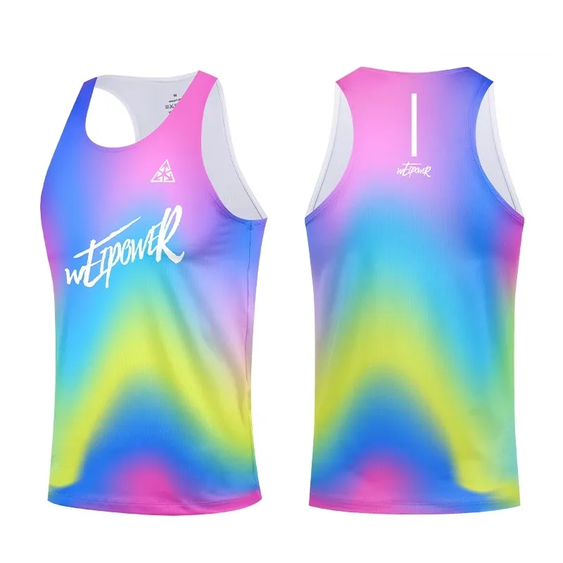 

Summer Outdoor Running Sports Tank Tops Men's Women's Marathon Professional Quick Drying Sleeveless Vest Loose Crew Neck Clothes