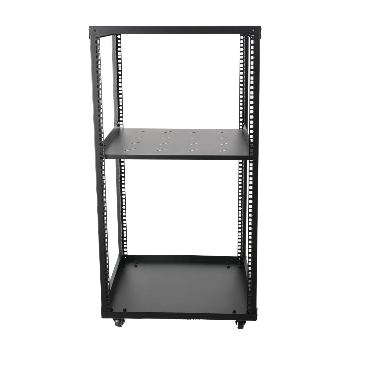 20U Server-Rack, offener Serverschrank, Tragkraft 500 lbs, mit 4 Rollen für Server/geschirmte Schränke, mobiles Audio-Verstärker-Rack-Regal
