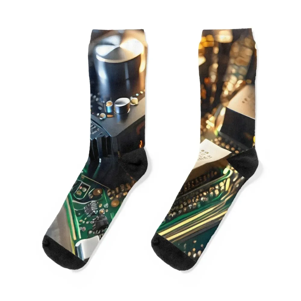 Circuitry - Circuit Board Macro Photography I Socks FASHION kawaii hockey compression Socks For Girls Men's