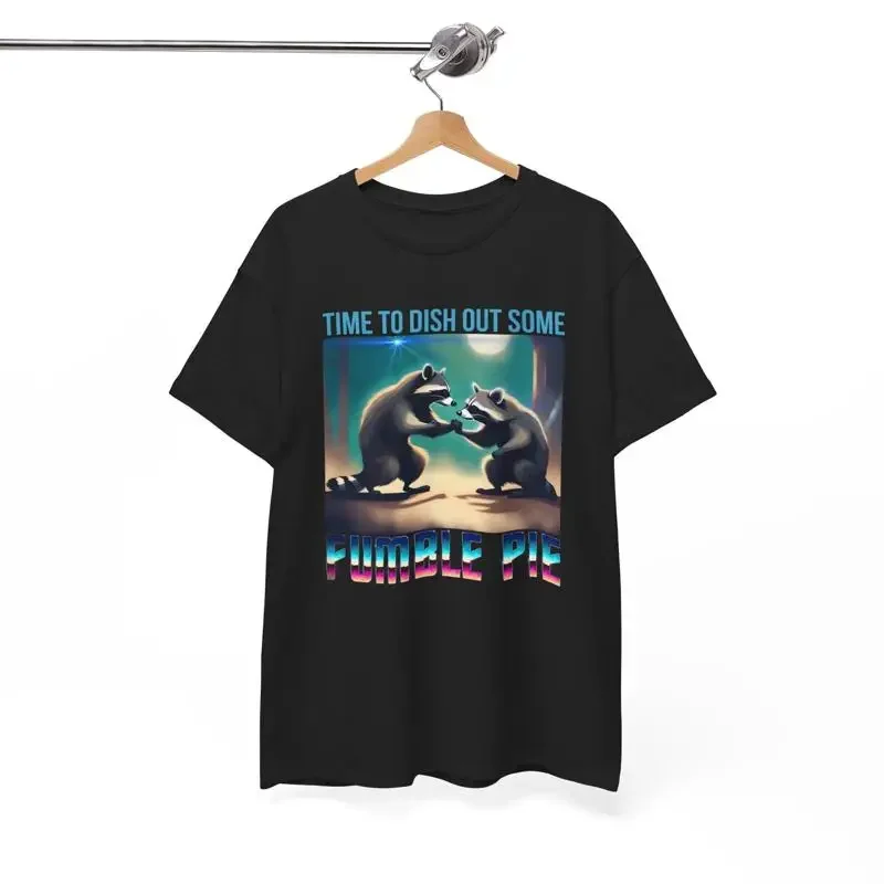 Raccoon Fumble Pie Cotton T Shirt Vintage Graphic Retro Moon Funny Raccon Tee Fight Club