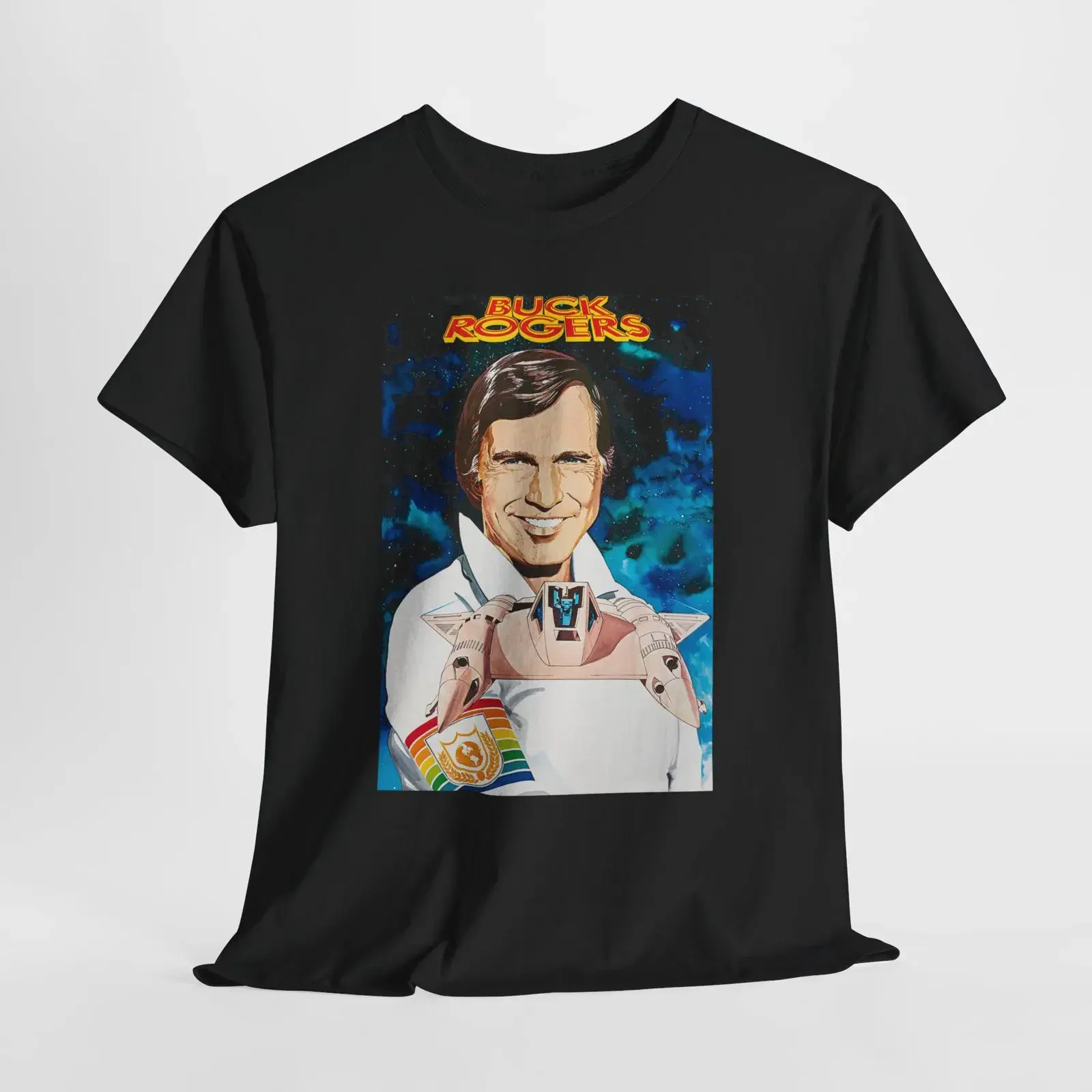 Buck Rogers Retro Sci Fi TV Show Men's Navy Black T Shirt Size S 5XL vintage Washed Comfortable Soft fashion streetwear
