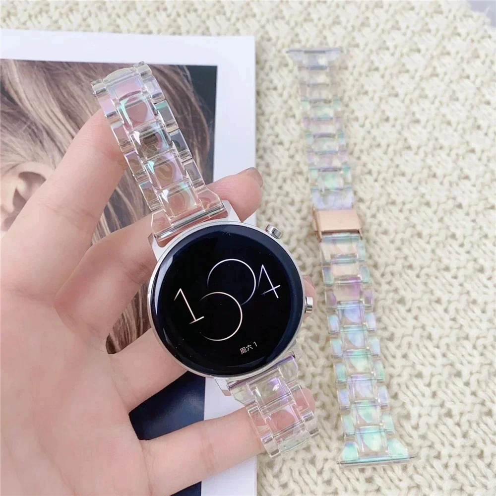 Cinturino trasparente da 20mm 22mm per Samsung Galaxy Watch 6 5 4 Classic 47/43/40/44/42/46mm cinturino laser sottile abbagliante orologio attivo 2