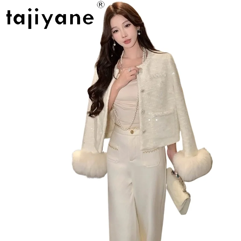 

TAJIYANE 40% шерстяное короткое пальто женская элегантная роскошная верхняя одежда женские куртки премиум-класса 2025 новая зимняя одежда женское пальто женское