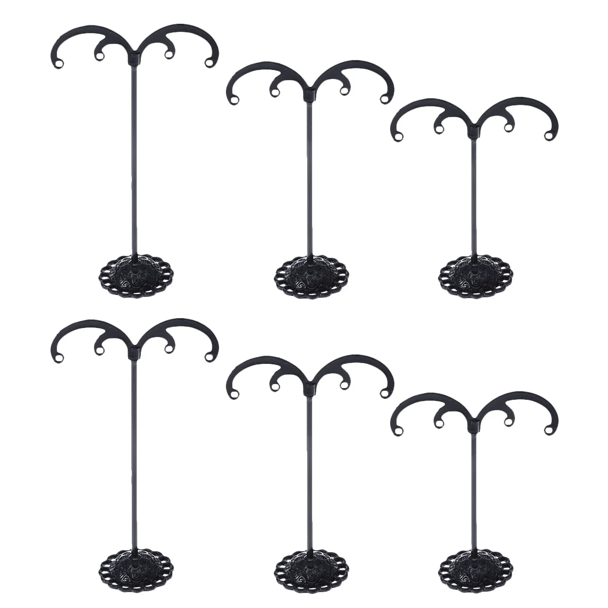 6Pcs T Shape Earrings Display Rack Durable Jewelry Organizer Store Stand Jewelry Holder for Earrings Bracelets Keys Shop Use