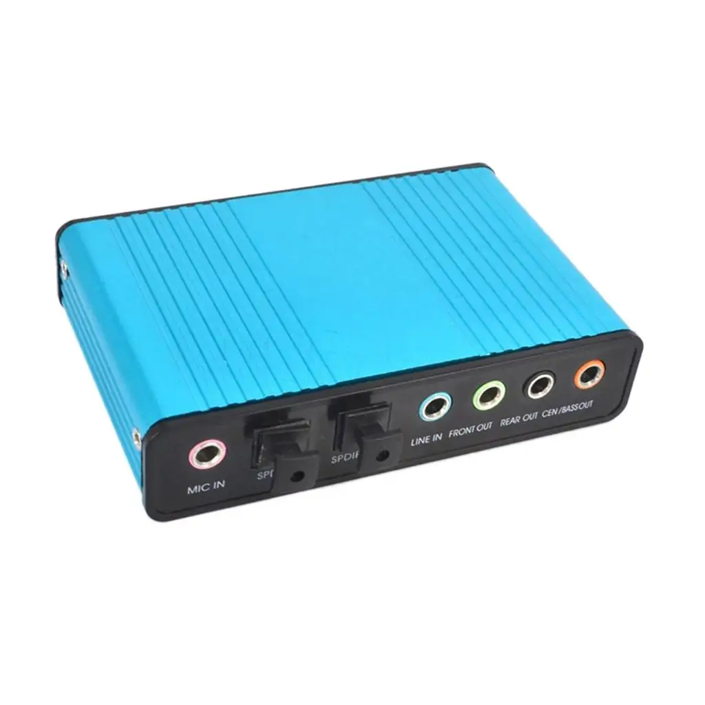 USB 6 Channel 5.1 Optical Audio Sound Card ABS External Audio Interface Digital Output for PC Studio and Podcast