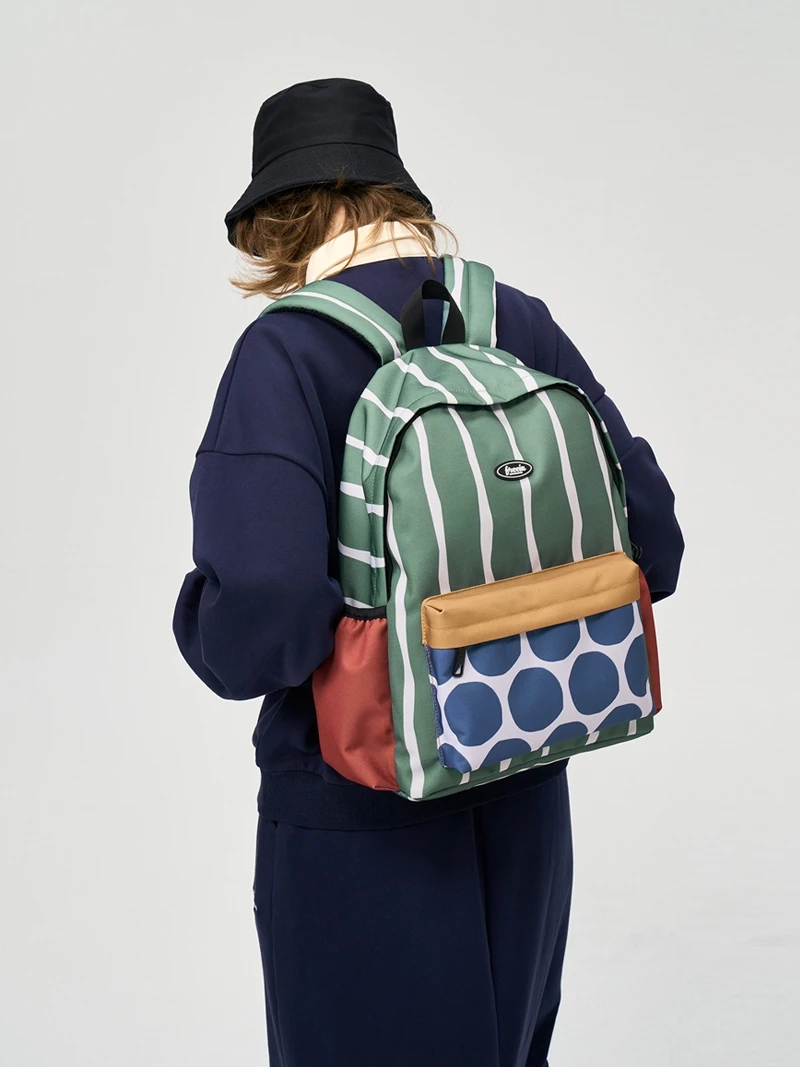 freein-original-design-large-capacity-casual-geometry-color-block-hiking-backpack-women's-shoulder-bag-soft-hand-feel-zipper