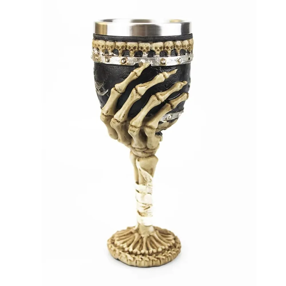 

Personalized Skeleton Gothic Wine Cup Retro Stainless Steel Viking Dragon Drinking Mug Punk Skull Goblet Home