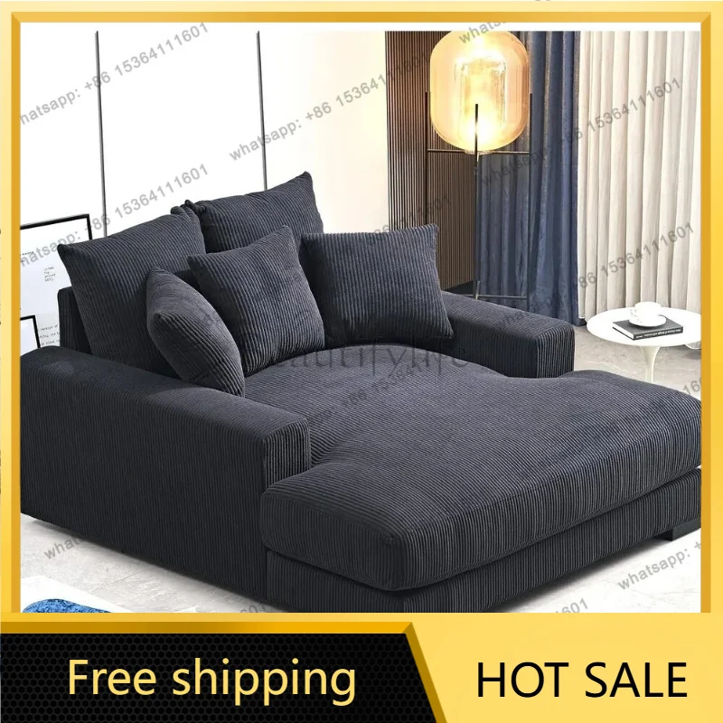 Factory Direct Sales Nordic Minimal Large Sit Deep Corduroy Concubine Multiplayer Fabric Sofa