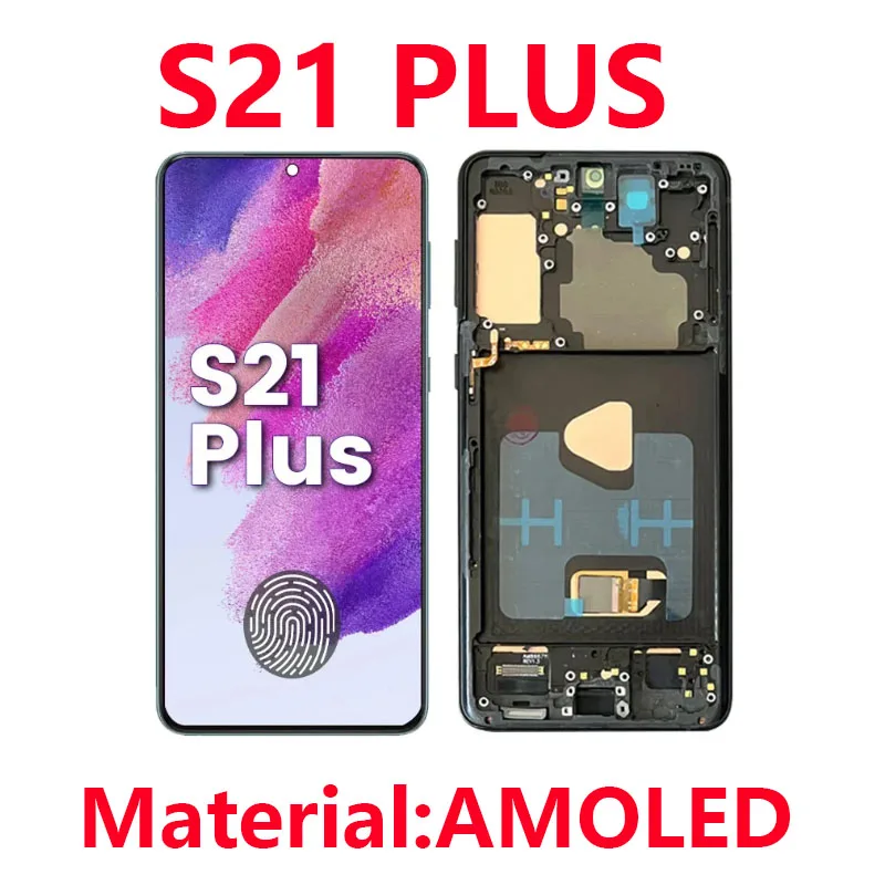 

AMOLED для Samsung Galaxy Pantall S21 Plus ЖК-дисплей G996B G996 G9960 G996F с рамкой S21 + дисплей в сборе, дигитайзер сенсорного экрана