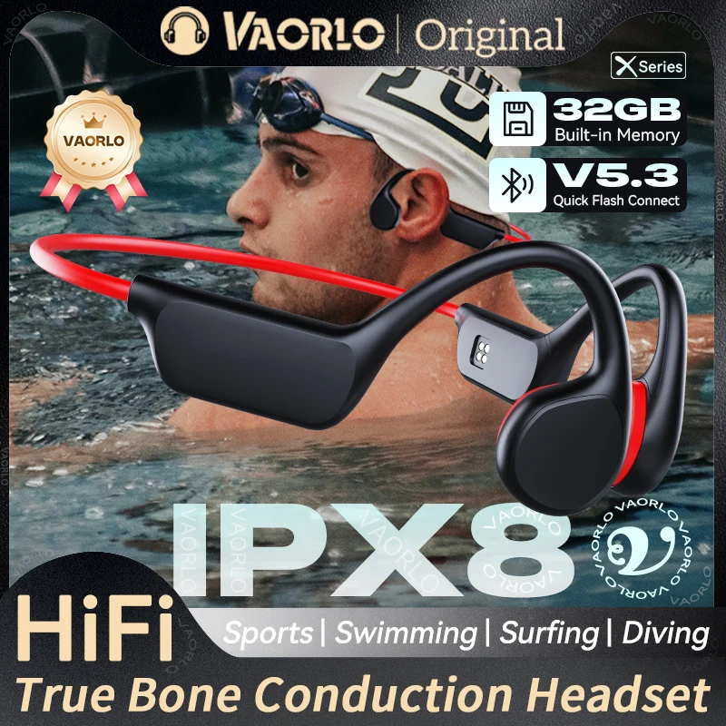 

Bone Conduction Wireless Headphones Bluetooth 5.3 32GB MP3 Player IPX8 Waterproof Swimming Sports HIFI Music Open-Ear Headsets