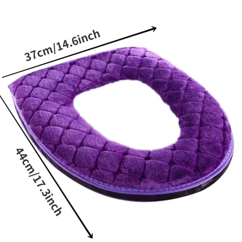 1pc Autumn and Winter Long Plush Toilet Seat Cushion Household Thick Toilet Seat Cushion Washable Toilet Seat Gasket