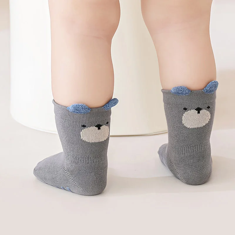 5 Paar rutschfeste Kindersocken mit niedlichem Cartoon-Muster für Babys, Jungen und Mädchen, bequeme Bodensocken für Kleinkinder – Detail 4