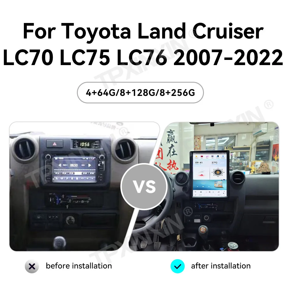 

13" Car Radio For Toyota Land Cruiser LC71 76 78 79 2007-2022 Multimedia Player Android GPS Navigation Stereo Carplay Ai Screen