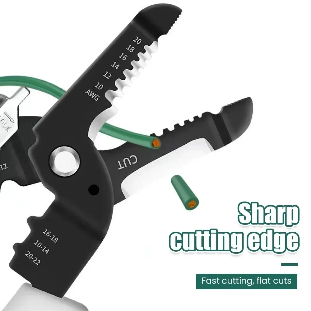 Green Electrician Wire Stripper Pulling Plier Wire Cutter Multifunction Repairing Scissors Stripping Crimping Pliers Hand Tools