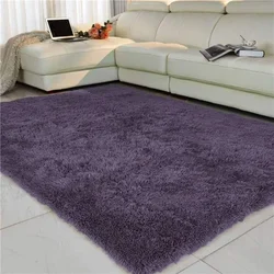 Alfombra de pelo largo para sala de estar/dormitorio, antideslizante, suave, 150 Cm x 200 Cm, moderna, púrpura, blanco, rosa, gris, 11 colores