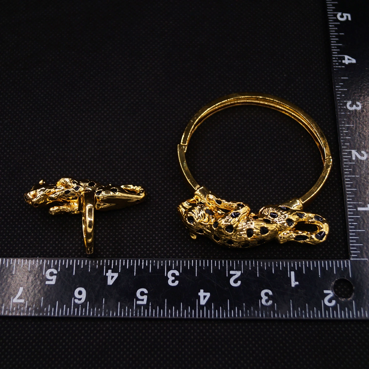 Yulaili new design bracelet Ring set 18K gold plated Cheetah trend Unique and noble Nigerian ladies party dress with an engageme