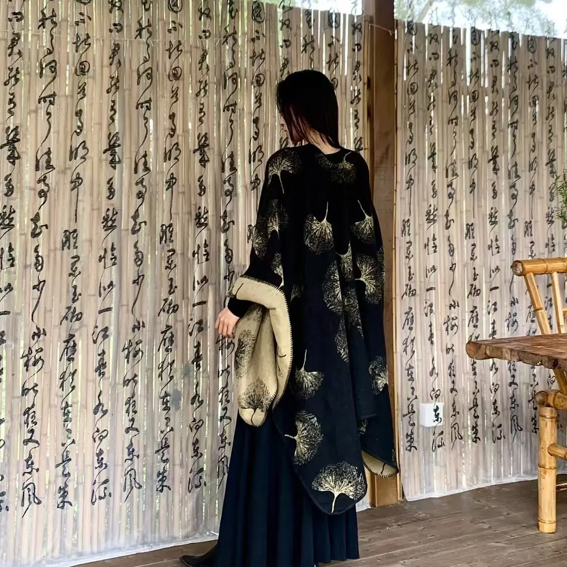 

Зимняя шаль из пашмины 2024, роскошное женское пончо, элегантный ветрозащитный шарф, мягкая осенняя дорожная накидка, шаль, зимняя одежда