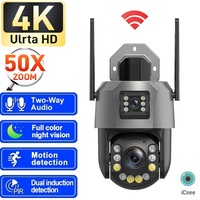HD Wifi Camera 20/50X Zoom Outdoor 8M 4K Dual Lens Dual Screen AI Auto Tracking Colour Night Vision IP Security PTZ Camera