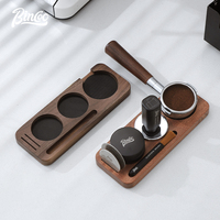 Bincoo 51/58mm coffee tamping stand Coffee handle cloth powder wood base espresso accessories Storage bar barista equipment