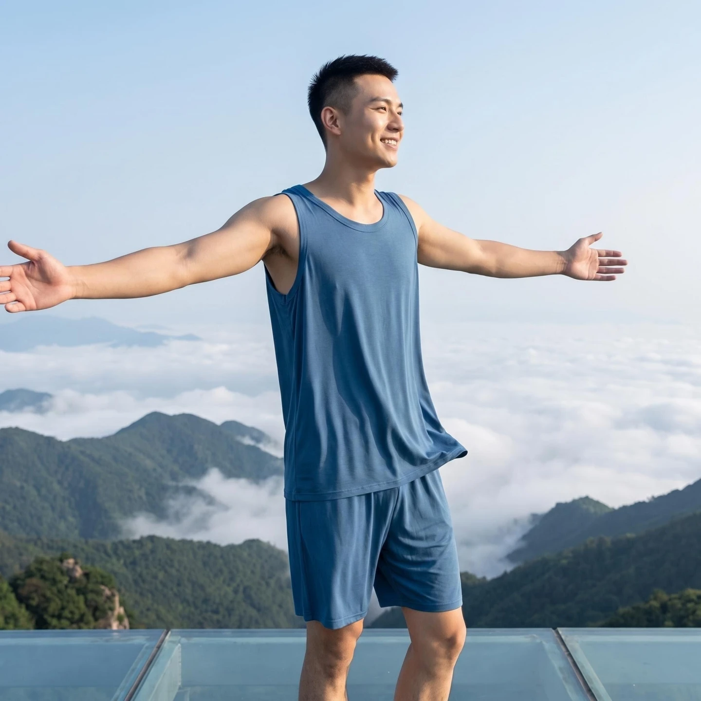 Cool Feeling Modal Sleepwear Set Men's Summer Sleeveless Thin Home Clothes V-Neck Short Pants Comfortable Loose Fit Sport Style