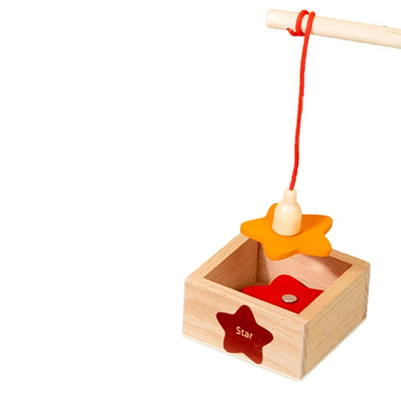 الأطفال خشبية المغناطيسي اللون شكل التدريس المعونة تصنيف صندوق الإدراك الهندسي لعبة الصيد لعب للطفل