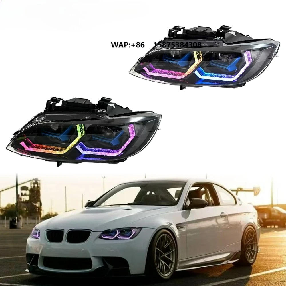 

HETOP E92 Headlights 2006-2013 RGB Style LED DRL LED Ikon Style Upgrade 3 Series Lamp Front Lamp Modified Head Lamp for