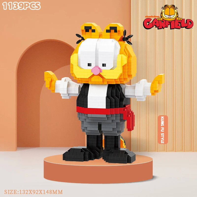 Garfield Series Mini Building Blocks Magic Cartoon Cat Anime Figures Collection Building Toy DIY Bricks Desktop Ornament Display - view 2