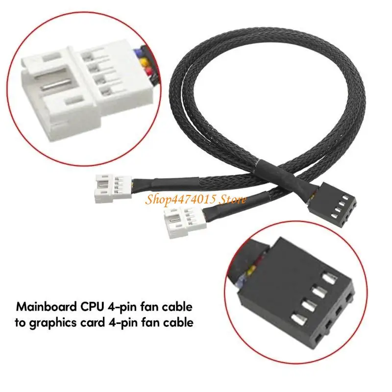 

K1AA CPU 4Pin Fan to Graphics Card 4 Pin Fan Adapter Cable for Computer Motherboard