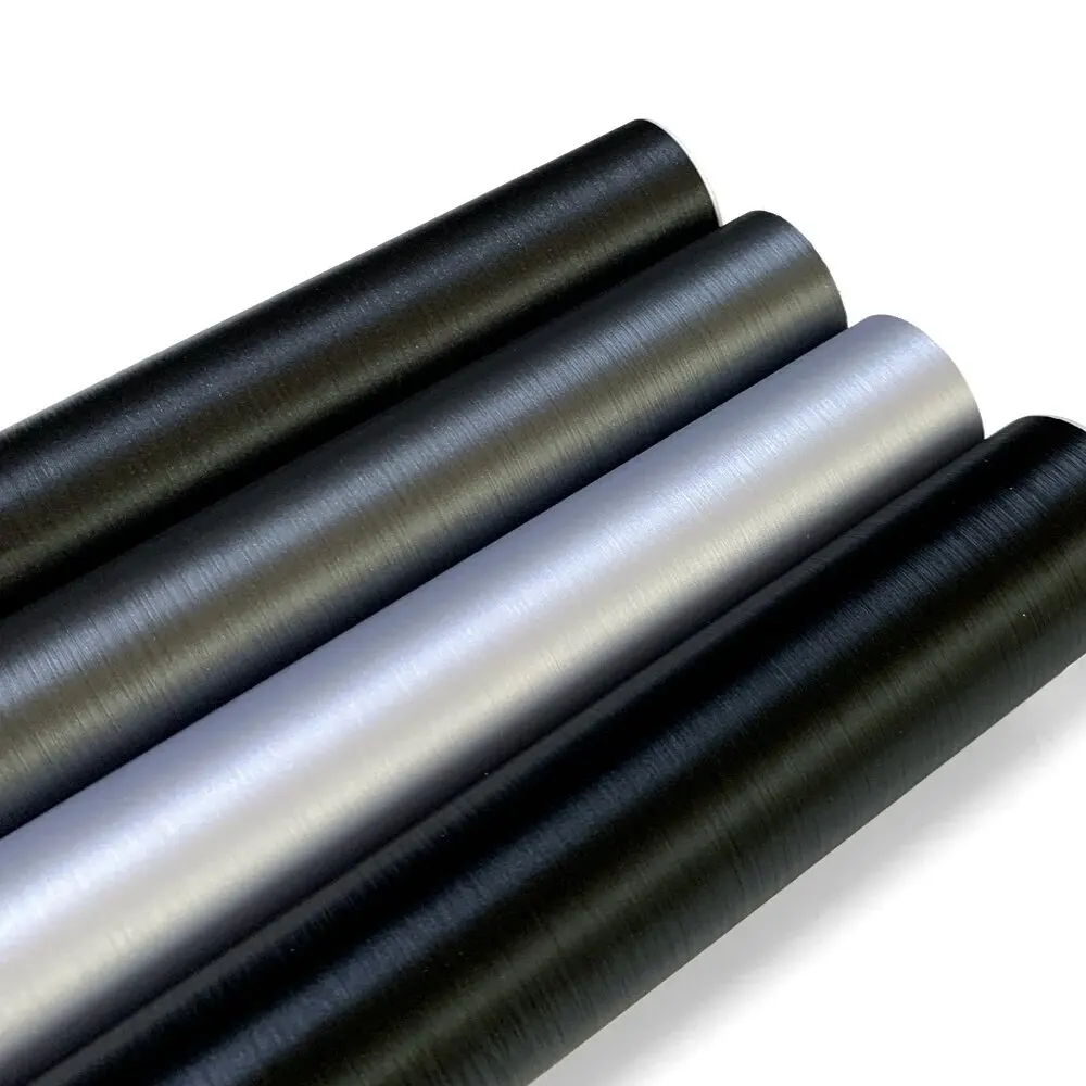 Car Sticker Vinyl Wrap Brushed Aluminum Vinyl Wrap Film Self Adhesive Air Release Waterproof Protection for Car Accessories