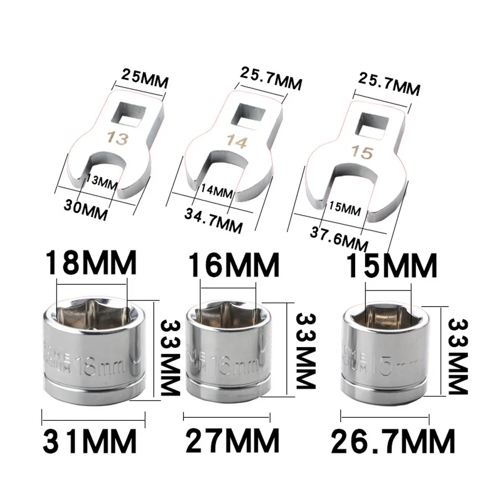 

8pcs Automotive Idler Pulley Adjustment Tools Set Including Wrenches Sockets Extension Rod and Fitting Accessories