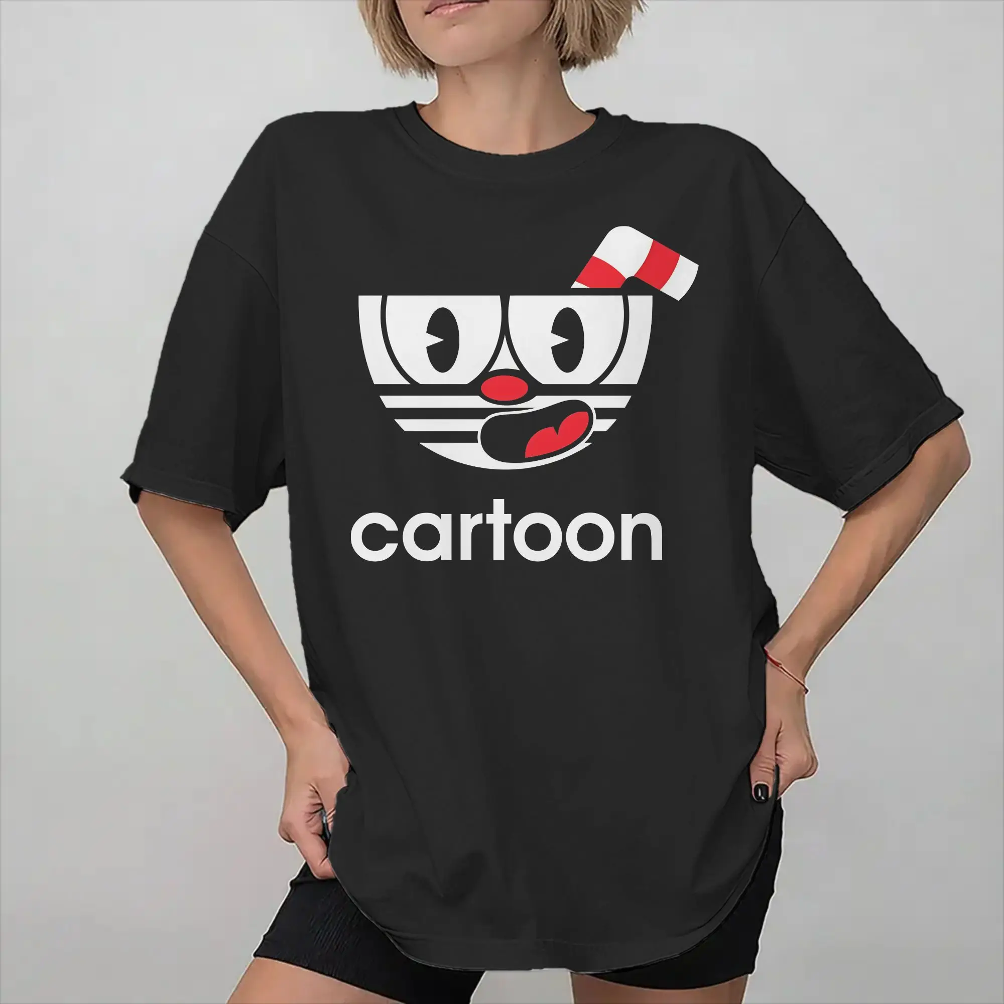 Men Women Graphic Printed Cuphead and Mugman cup mug T Shirt Tee Cotton  T-shirts Clothes