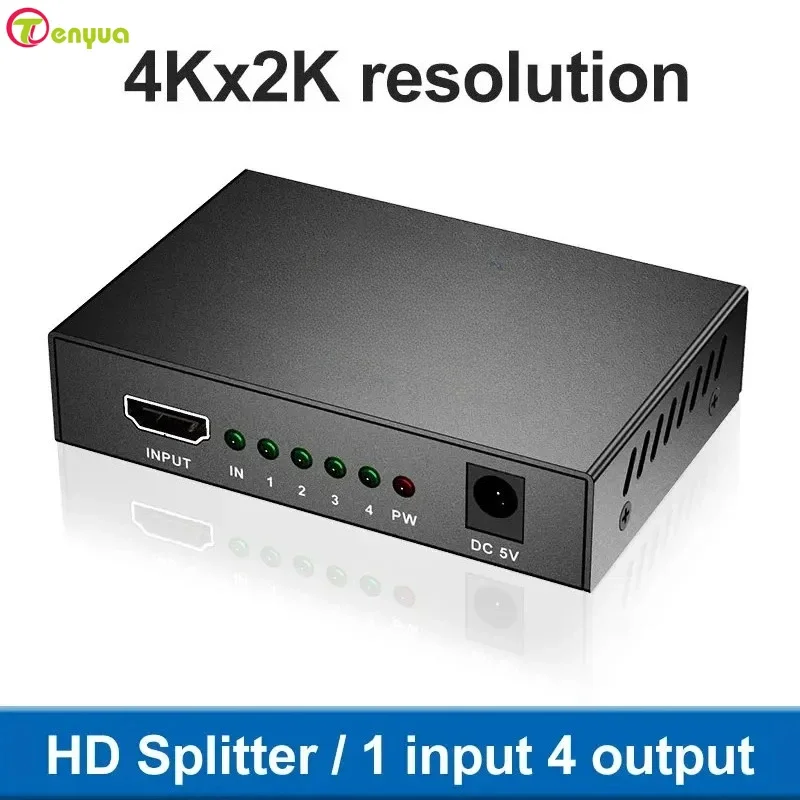 1 in 4 out HDTV Splitter UHD 4K x 2K 3D HD-compatible Splitter 1X4 Video Splitter HDTV Cable Adapter For HDTV DVD PS3/4 Xbox