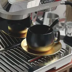 280ml Luxury Black Gold Marble Ceramic Coffee Cup Concentrated Tea Juice Breakfast Milk Cup with Plate Spoon Set Tea Set