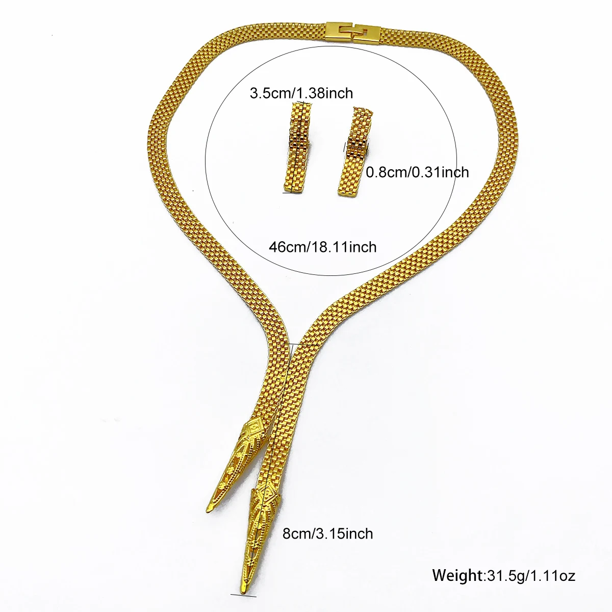 Dubai Designer Necklace Earrings Jewelry Set For Women Gold Plated Nigeria Indian African Bridal Wedding Party Gift Jewellery