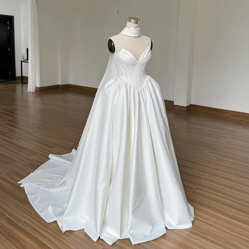 Eightree Exquisite Long Wedding Dresses Women's Sexy A Line Sweetheart Bridal Gowns Sleeveless Vestidos Para Mujer Customized