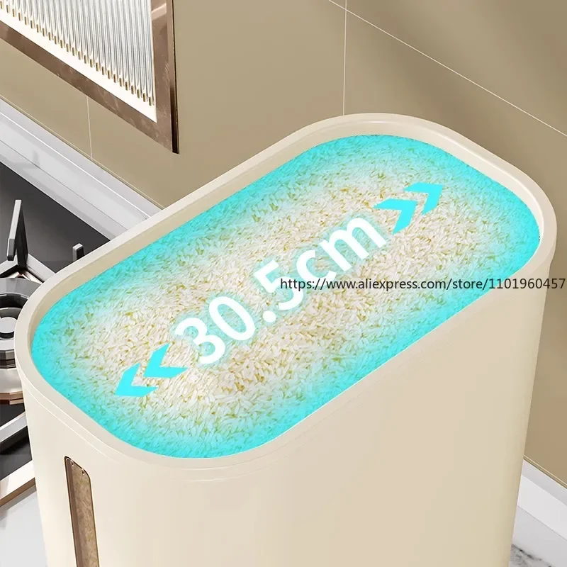 Food-Grade Rice Storage Container Airtight Rice Bucket for Home Insect Moisture Proof Cereal Dispenser