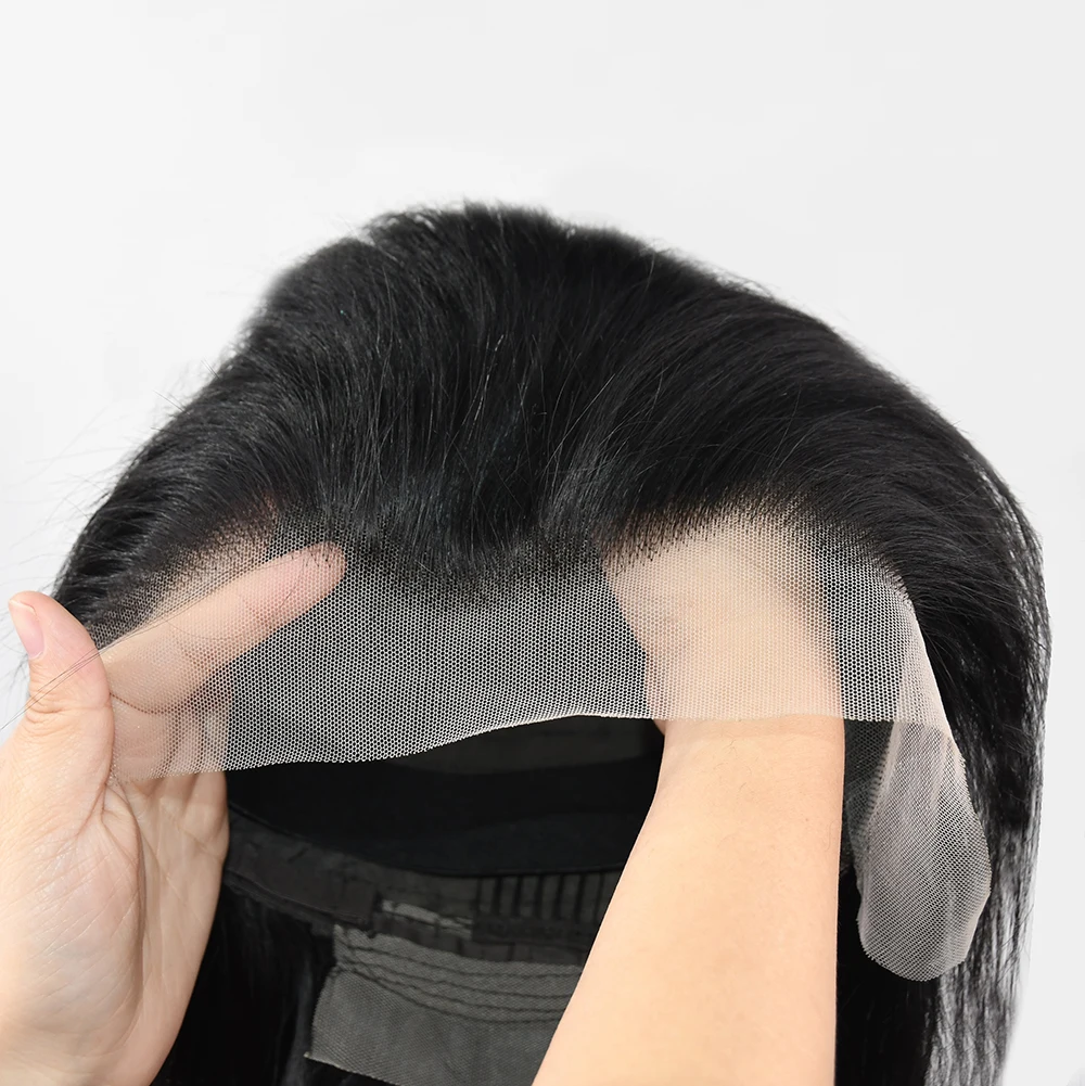 13x6 Lace Front Echthaarperücken, 30 Zoll glatte Echthaarperücken, transparente brasilianische Echthaarperücken für Frauen, vorgezupft, 100% Echthaarperücken, echtes Echthaar, brasilianische glatte Lace Frontal Perücke, natürliches Babyhaar, färb- und bleichbar – Detail 9