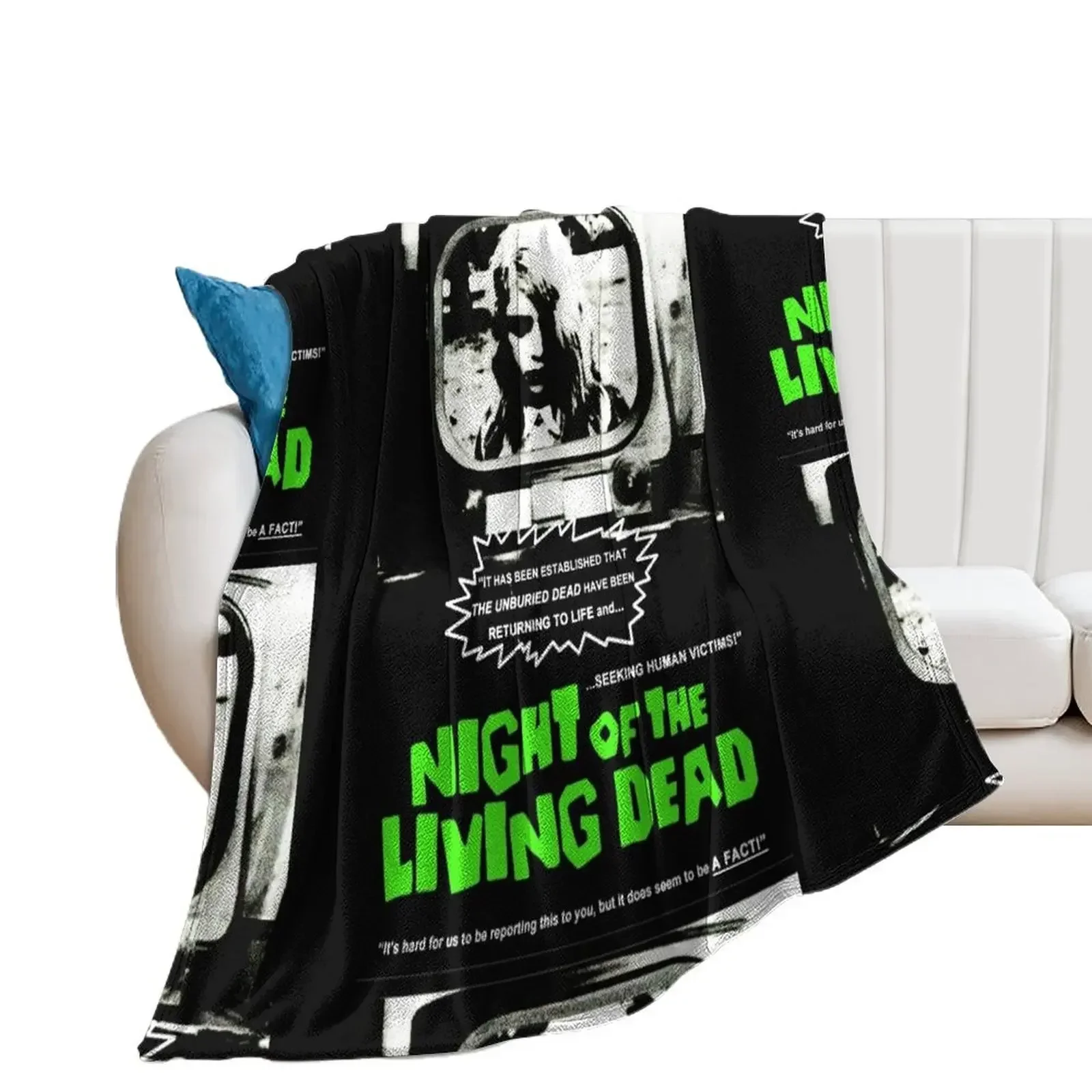 

Classic Zombie Movie T Shirts - Zombie Night Of The Living Dead - Classic Retro Horror Film Throw Blanket Designers Blankets