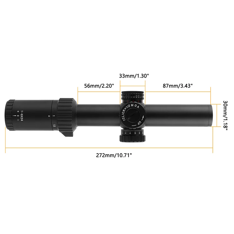 Hot Sale 1-6x24 Telescope Second Focal Plane 30mm Red And Green Illumination Optics Scope For Hunting OEM