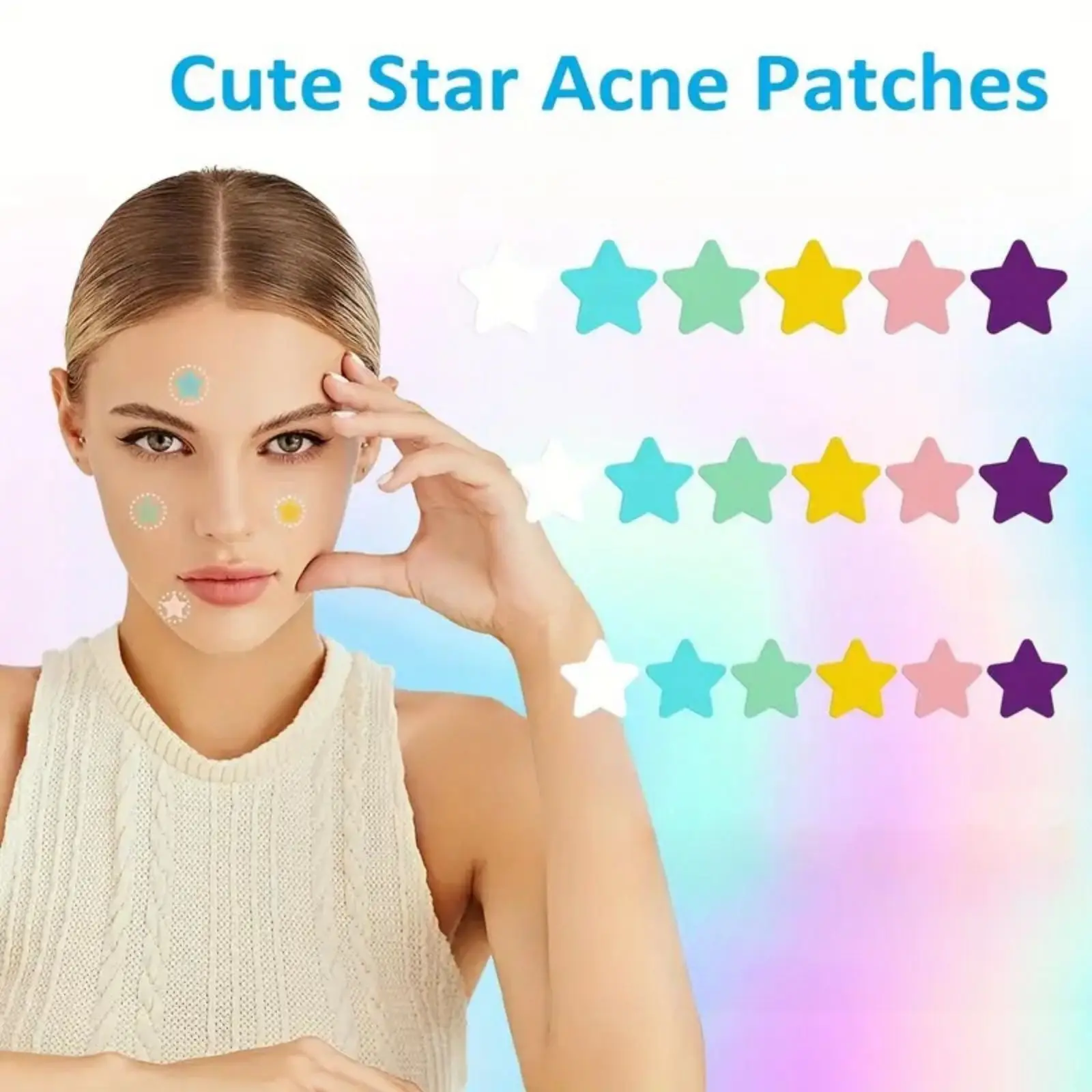 432 PCS pieces of multi-color star acne patches, facial acne patches, concealer acne patches, and pimples patches, ultra-thin
