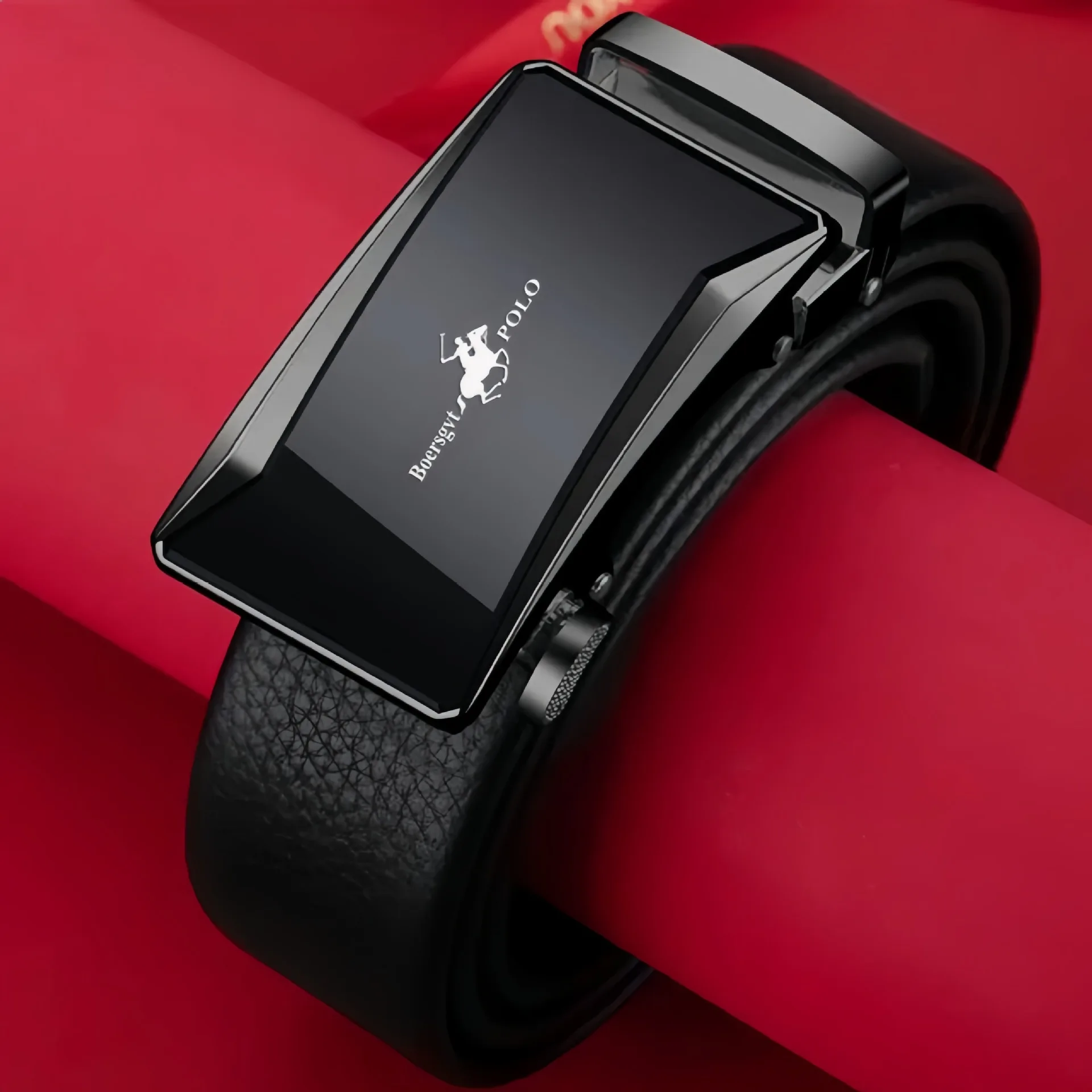 เข็มขัดผู้ชายหัวเข็มขัดอัตโนมัติ หนังแท้ ธุรกิจ อเนกประสงค์ ดีไซน์เรียบง่าย เข็มขัดคาดเอวมีสไตล์ มาพร้อมกับกล่องของขวัญระดับพรีเมียม