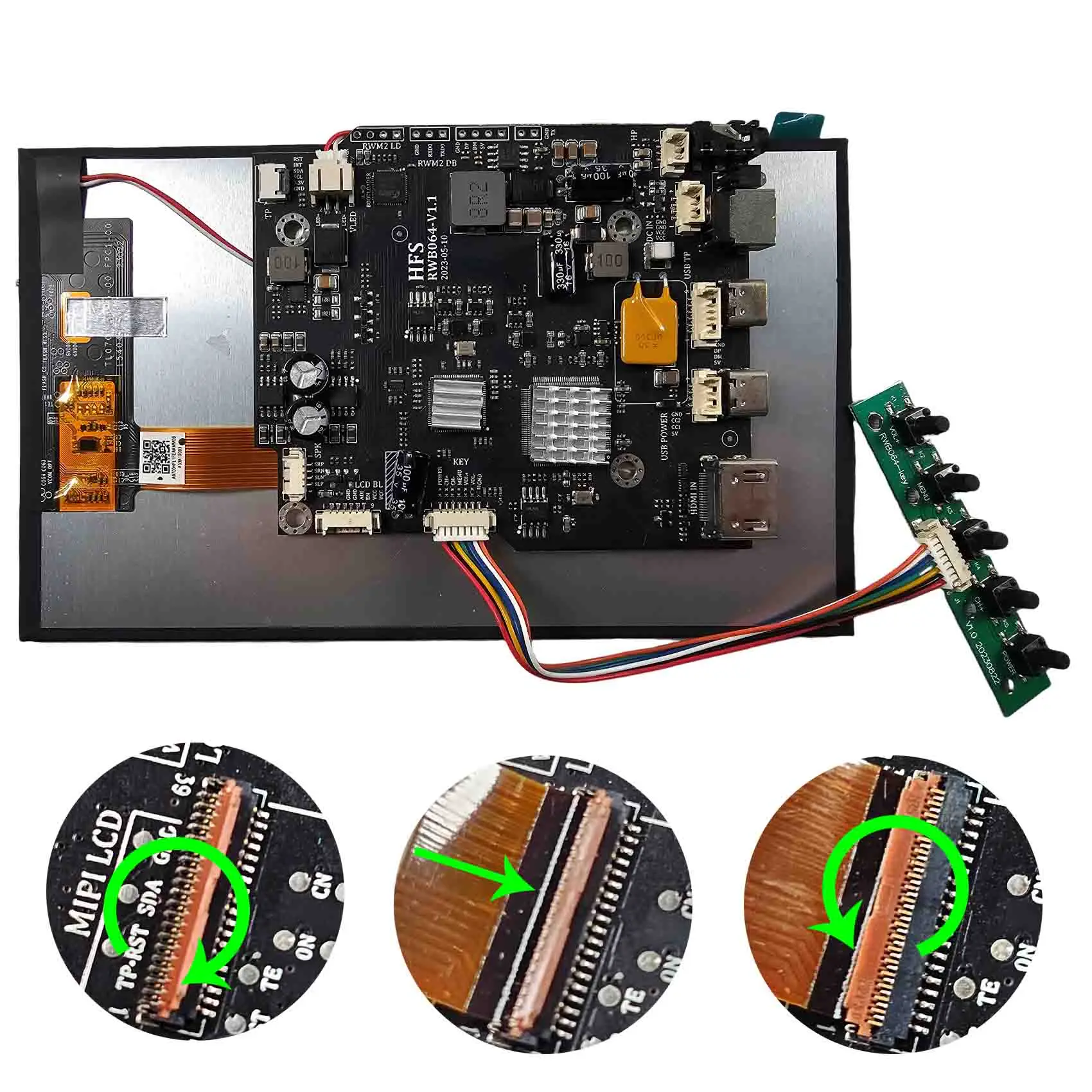 Módulo de pantalla Lcd Tft pantalla de Panel táctil capacitivo en la celda pantalla Lcd 6,97 "1080X1920 Mipi pantalla Lcd de 39 pines con placa HD-Mi