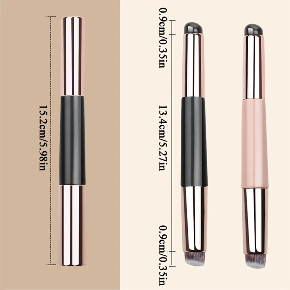 Nieuwe Siliconen Lipborstel Draagbare Concealer Foundation Borstel Dubbele Kop Smudge 2-In-1 Q Zacht Met Dop Ronde Kop Make-Up Borstel Heet