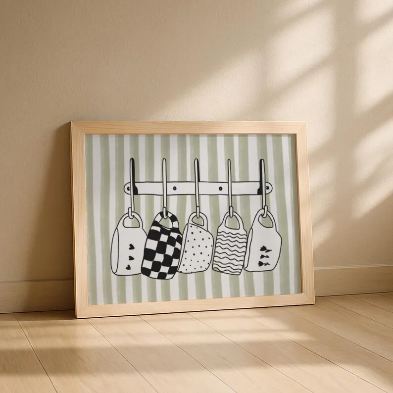 Sammeln Sie einfache Teetasse-Liebhaber, Wandkunst, Drucke, Leinwandgemälde, Poster, Bild für Wohnzimmer, Küche, Esszimmer, Heimdekoration