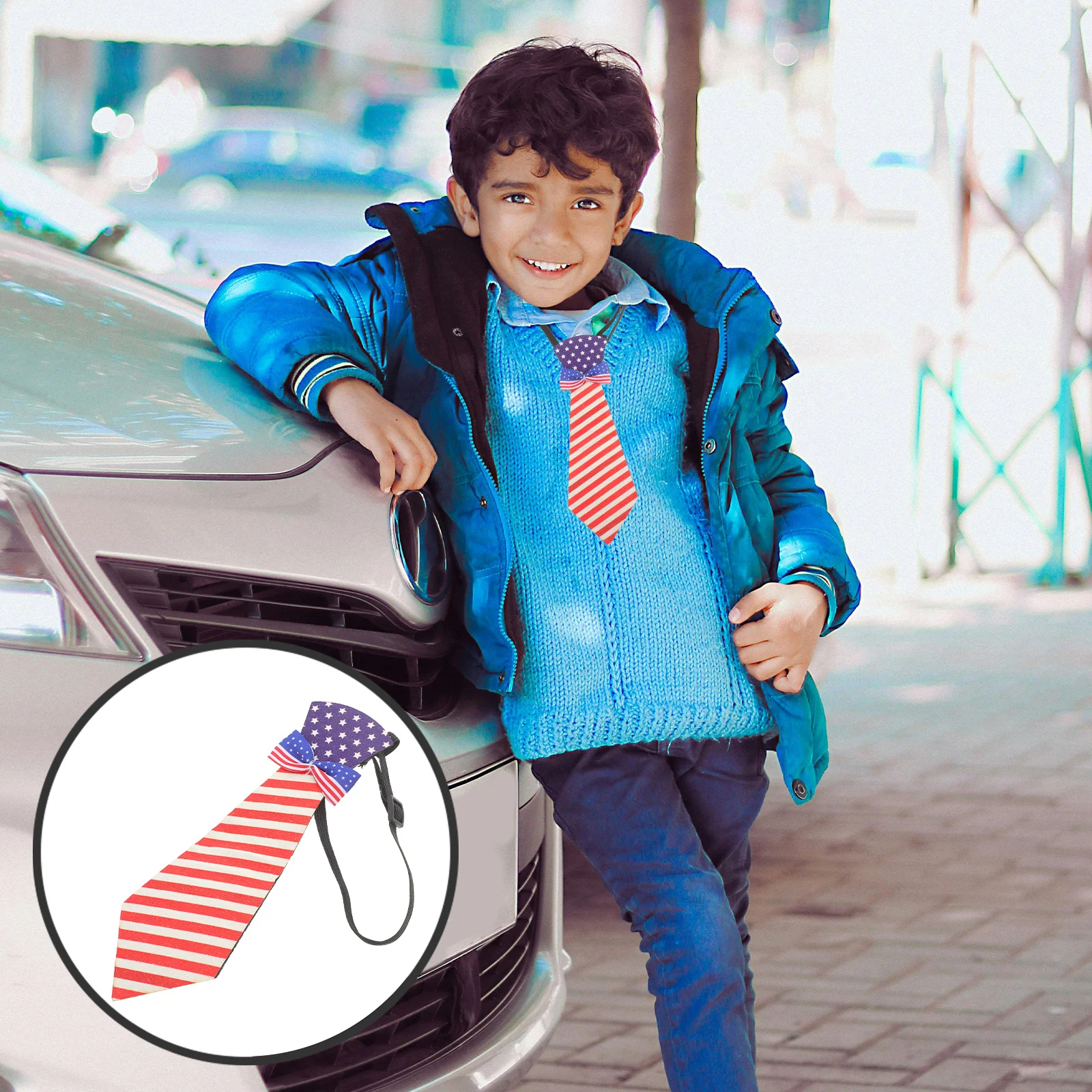 Corbata decorativa para fiesta, disfraz del Día de la independencia, corbata ligera, accesorio patriótico de EE. UU., traje de Cosplay para banquete de graduación