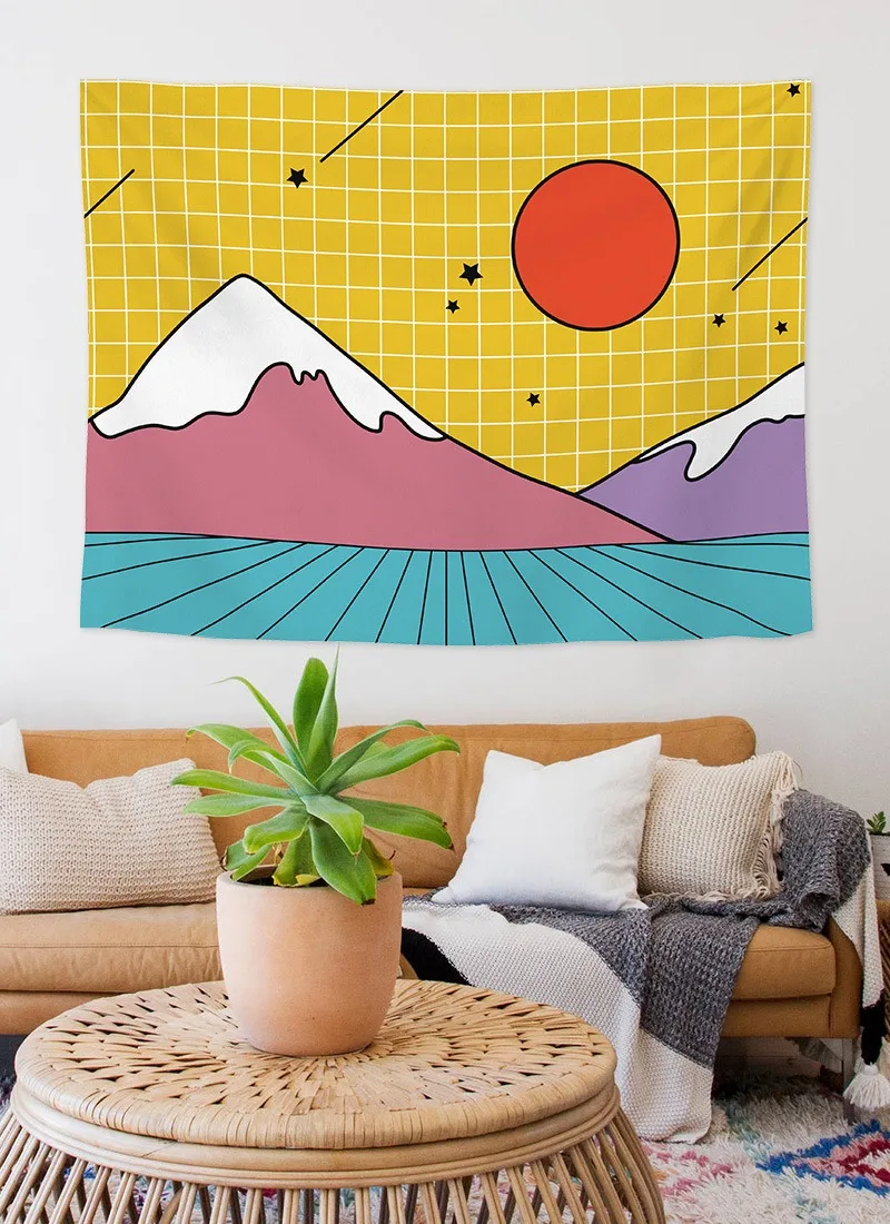 Abstract Cartoon Background Hanging Cloth Home Wall Decoration Tapestry Office Living Room Tapestry